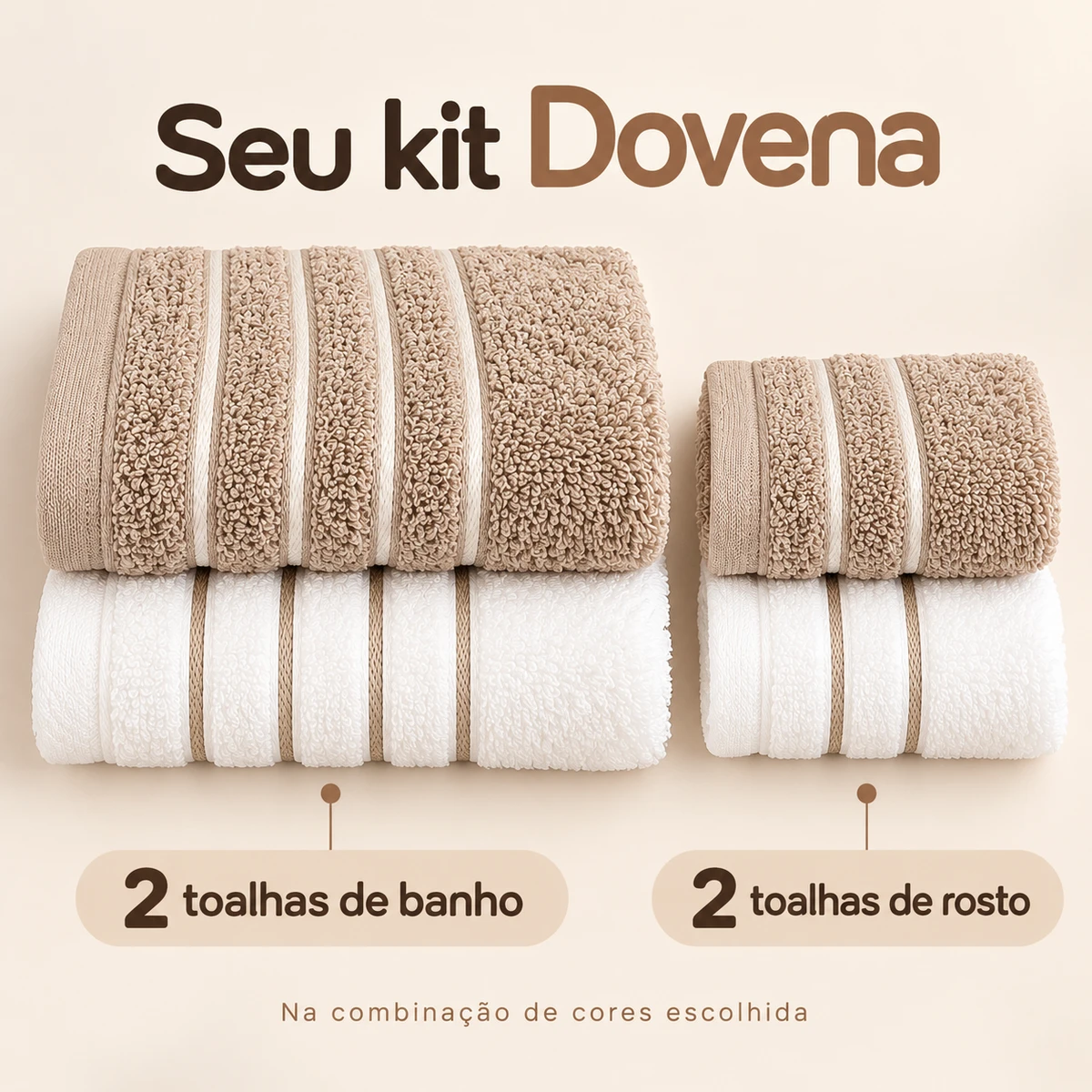 Itens que acompanham Jogo de toalhas 4 peças em algodão